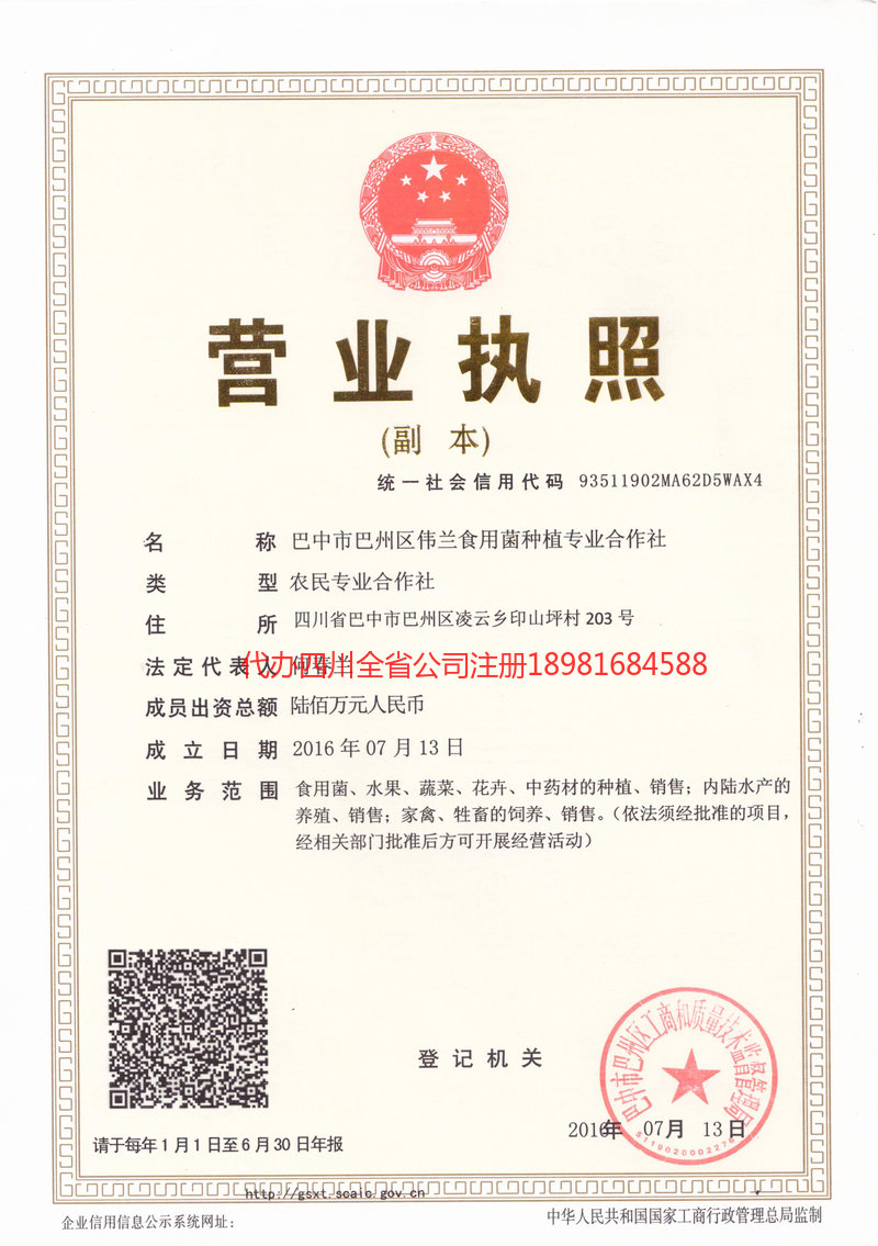 浙江浙江伟兰食用菌种植专业合作社